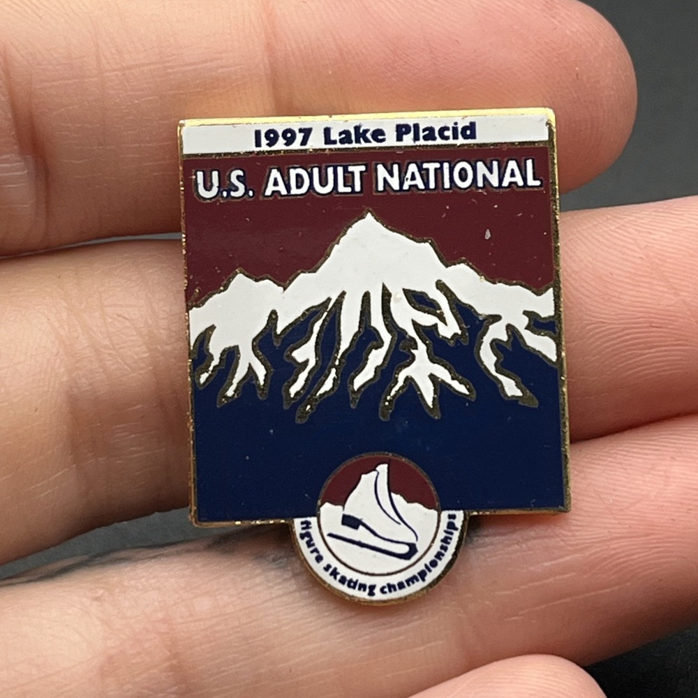 1997 Lake Placid U.S. Adult National Figure Skating Championships Lapel Hat Pin